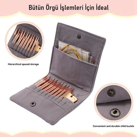 Örgü Şiş Seti Alüminyum, Hafif ve Dayanıklı, Yeni Başlayanlar &amp; Profesyoneller İçin