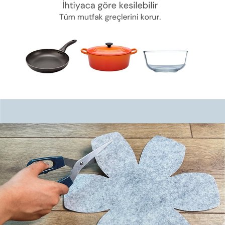 12'li Set Tava Tencere Koruyucu ve Düzenleyici Keçesi (Gri)