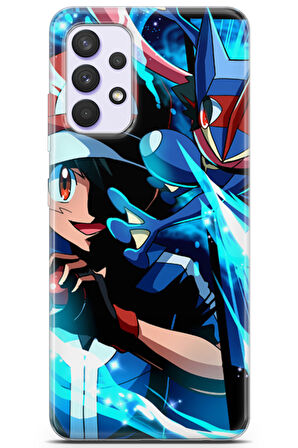 Samsung Galaxy A32 4G uyumlu Pokemon 6 UV Tasarım Mavi Pokemon