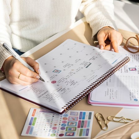 PAPERORA Süresiz Haftalık Spiralli Masaüstü Planlayıcı 24x34 cm - Desk Planner Lacivert