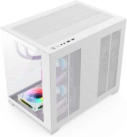 Terranova Kumandalı 6 ARGB Fanlı Nova Beyaz Midi Tower Cam Panel Gaming Oyuncu Bilgisayar Kasası (Beyaz)