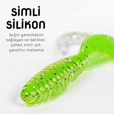 Silikon Kurt Sahte Yem - 60mm - Fluo Yeşil - Yumy (18065-SM024-03)