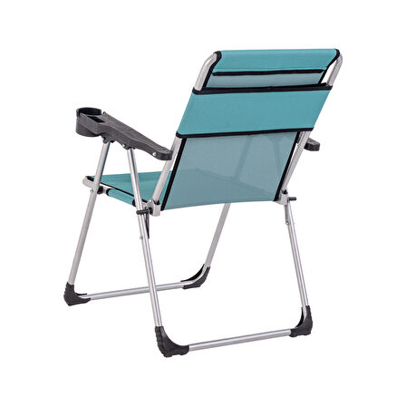 Katlanabilir Piknik ve Kamp Sandalyesi - Bardaklıklı - Rock - Deniz Mavi (A-05)- 140KG Taşıma