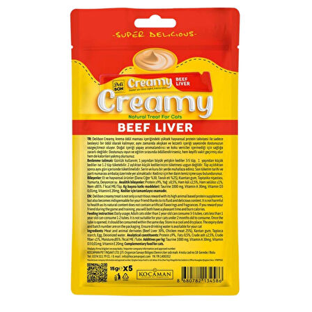 Kedi Ödül Maması - Creamy - Tavuklu - 15 gr 5'li - Delibon