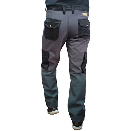 PNT-611 Softshell Pantolon Gri-Petrol Yeşili 50