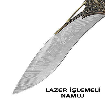 Savage Kemik Kabzeli İşlemeli Av Bıçağı (12360)