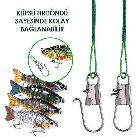 Fishack Klipsli Fırdöndülü Çelik Tel 72'li Kartela Set