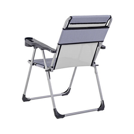 4 Adet Katlanabilir Kamp Sandalyesi ve Masa Seti - Rock - Lacivert (A-26) - Bardaklıklı - 140 KG Taşıma
