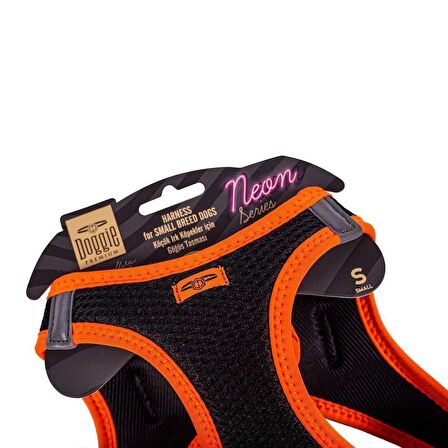 Doggie Havalı Dokuma Neon Küçük Irk Göğüs Tasması Turuncu 32-38 cm (ANG-S)