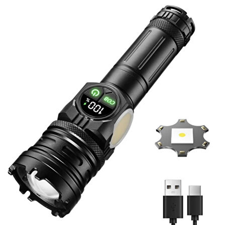 Şarj Edilebilir Zoomlu El Feneri - Wison - 2500 Lümen - 25 Watt