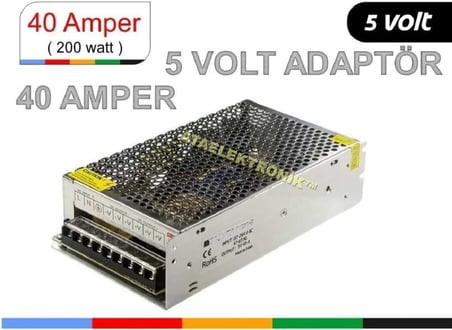 5V 40A Güç Kaynağı – Power Supply ADAPTÖR TRAFO TABELA KAYAN YAZI P10 Tırafo 5V 40A