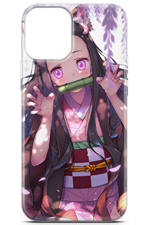 Apple iPhone 12 Mini uyumlu Anime 14 HD Desen Demon Slayer Nezuko