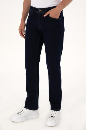 U.S. Polo Assn. Erkek Straight Fit %98 Pamuk Jean Pantolon - Mavi 2081296