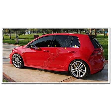 WOC Chrome VW Golf 7 Krom Cam Çıtası 2012 Sonrası 4 Parça Paslanmaz Çelik