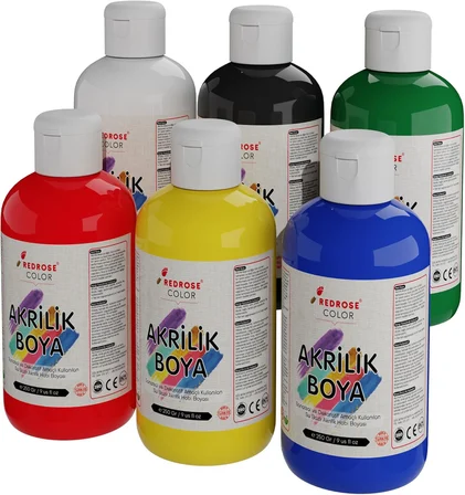 Ana Renkler Akrilik Boya 6'lı Set 6x250gr