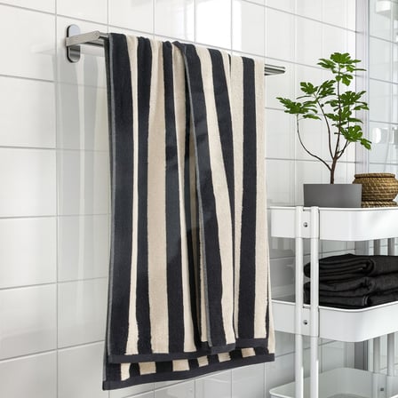 Banyo Havlusu, Siyah-Bej, 100x150 cm