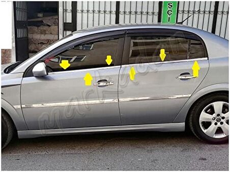 WOC Chrome Opel Vectra C Krom Cam Çıtası 2002-2009 4 Parça Paslanmaz Çelik