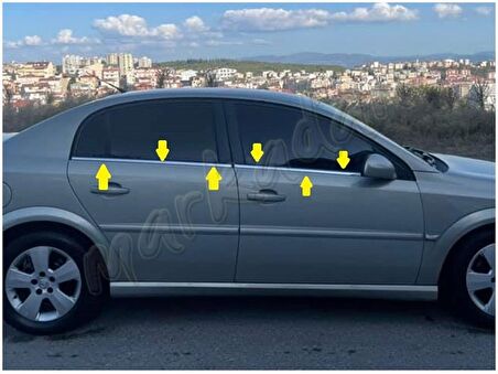 WOC Chrome Opel Vectra C Krom Cam Çıtası 2002-2009 4 Parça Paslanmaz Çelik