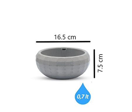 Omnipazar KRS-610 Dekoratif Küçük Aranjman Kaktus Sukulent Saksı 0.7 Litre 