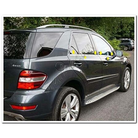 WOC Chrome Mercedes ML Klasse W164 Krom Cam Çıtası 2006-2011 4 Parça Paslanmaz Çelik