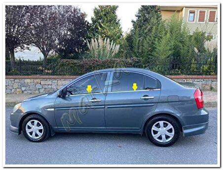 WOC Chrome Hyundai Accent Era Krom Cam Çıtası 4 Parça Paslanmaz Çelik