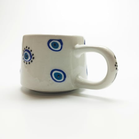 Nazar Boncuk Desenli Seramik 200 ml Kupa Bardak Mug