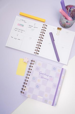 15x15 cm Kare 2'li Set Spiralli Süresiz Planlayıcı Ajanda ve Defter