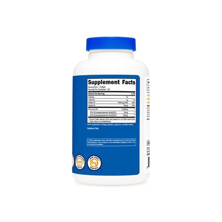 Nutricost Cod Liver Oil 1000 mg (120 Softgel) - Morina Balığı Karaciğer Yağı (Omega-3, A & D3 Vitamini)