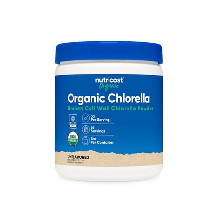 Nutricost Organic Chlorella Tozu 227 Gr. (Klorella Yosunu) - Broken cell Bitkisel Takviye Edici Gıda