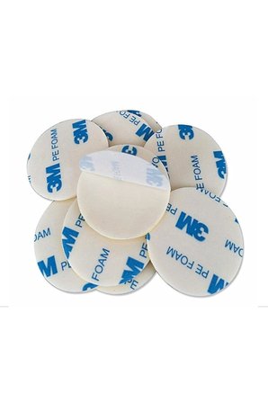 Dünya Magnet 50 Adet - 3M Yapışkanlı Çift Taraflı Bant Beyaz Yuvarlak- 3 Cm Çap