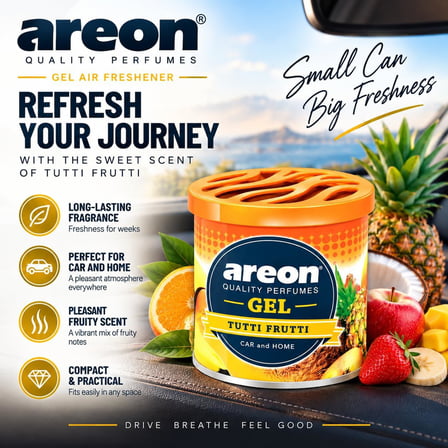 Areon Gel Can Tutti Frutti Araç Bardaklık Kokusu