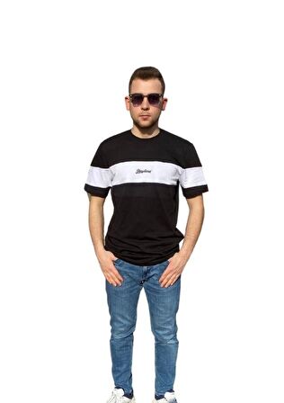 Bisiklet Yaka Parça Ve Dikiş Detaylı T-shirt