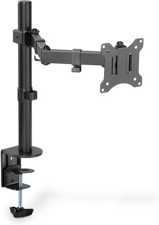 Monitör Tutucu - Masa Kelepçesi - 1 Monitör - 32 İnçe Kadar - 8 Kg'A Kadar - Vesa 75X75, 100X100 - Siyah, Da-90399