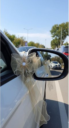 10’lu Ekru Fiyonk Konvoy Süsü – Düğün, Nişan, Kına,Valiz, Araç ve Etkinlik Aksesuarı