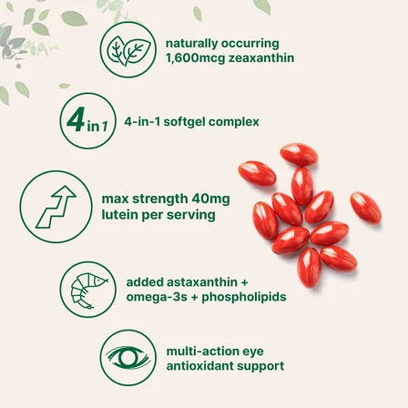 Lutein With Zeaxanthin - Omega-3 ( EPA + DHA ) 40 mg double strength 240 Softgels