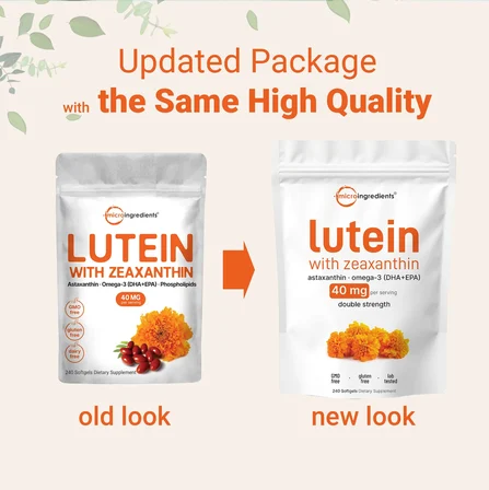 Lutein With Zeaxanthin - Omega-3 ( EPA + DHA ) 40 mg double strength 240 Softgels