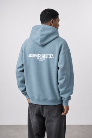 Erkek Absofuckinlutely Baskılı Oversize Hoodie Prada