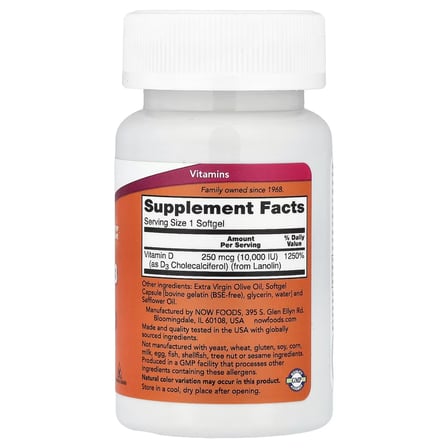 High Potency Vitamin D3 10,000 IU 240 Softgels
