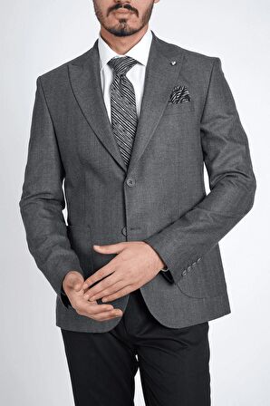 Guild Kassel Torba Cep Yün Efekt Ceket Füme