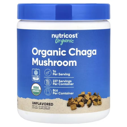 Nutricost Organic Chaga Mushroom 227 Gr.  - Organik Chaga Mantarı Takviye Edici Gıda