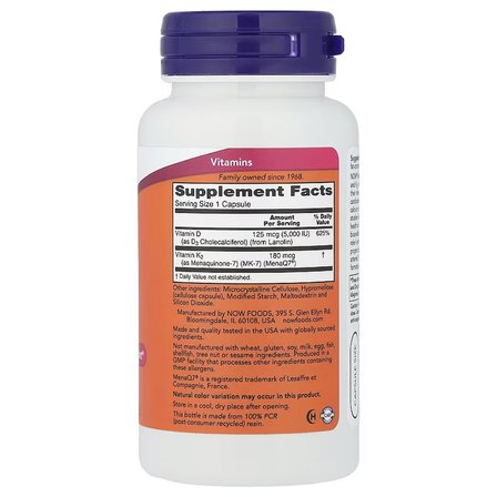Mega D3 & MK-7 5000 IU / 180 mcg 120 Capsules