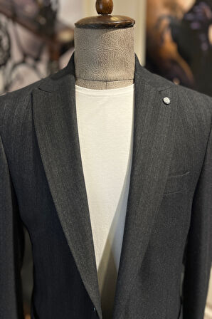 Guild Kassel Torba Cep Yün Efekt Ceket Lacivert