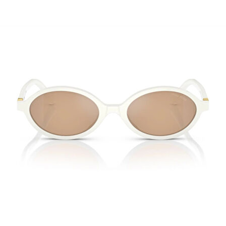 Miu Miu 04ZS 14240D 50 Kadın Aynalı Oval Beyaz Kemik Güneş Gözlüğü