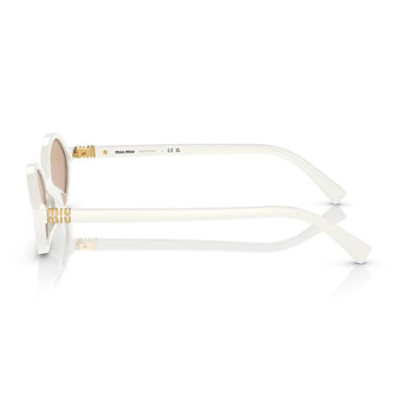 Miu Miu 04ZS 14240D 50 Kadın Aynalı Oval Beyaz Kemik Güneş Gözlüğü