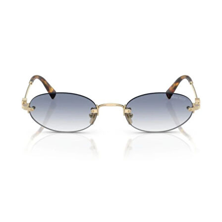 MIU MIU A54S ZVN80O 51 Kadın Oval Gold Metal Güneş Gözlüğü