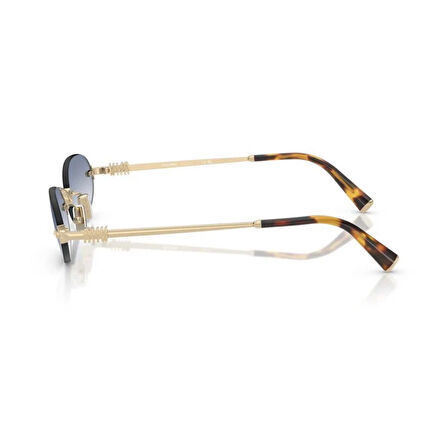 MIU MIU A54S ZVN80O 51 Kadın Oval Gold Metal Güneş Gözlüğü