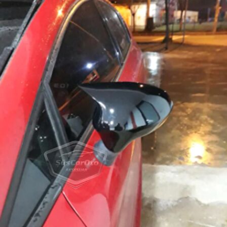 Seat Leon MK2 2009-2012 Batman Yarasa Ayna Kapağı Piano Black ABS Plastik