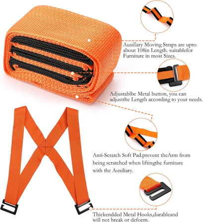 HENGBIRD Taşıma kayışı, taşınma, 2 kişilik, taşıma kayışı, taşıma kayışı, ergonomik ve göz alma, eşyaları kaldırmak için, mobilya taşıma kayışı, kolay kaldırma, taşınır, mobilya, ev aletleri