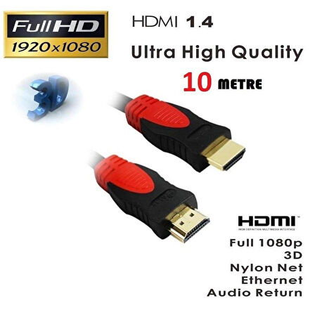 4241 HDMİ Kablosu 10 Metre LCD Laptop FULLHD Ara Bağlantı Erkek-Erkek TV Kablo Ps3 Ps4 Xbox 