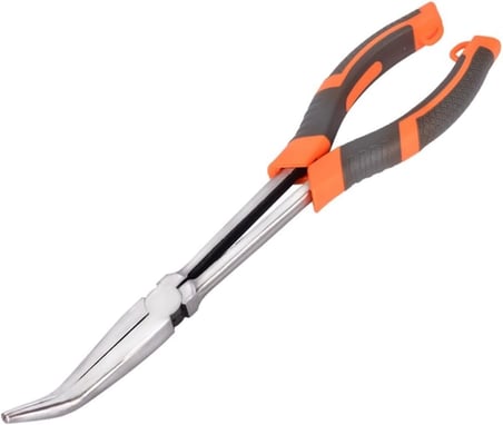 ® Uzun Yarım Yamuk Kargaburun Olta Pensesi 28 cm – Paslanmaz Çelik Balıkçılık Pensesi, Kanca Çözücü, Misina Kesici, Turna Pensesi, Kırma Halkası Açıcı